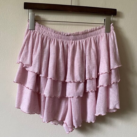 Pink Ruffled Women's Shorts - Picture 12 of 12